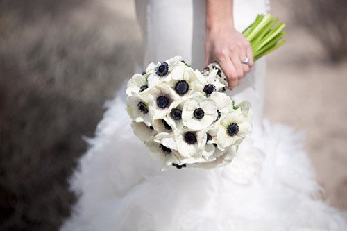 modern anemone bridal bouquet by Bella Signature Design, photo by Holly Clarke Photography
