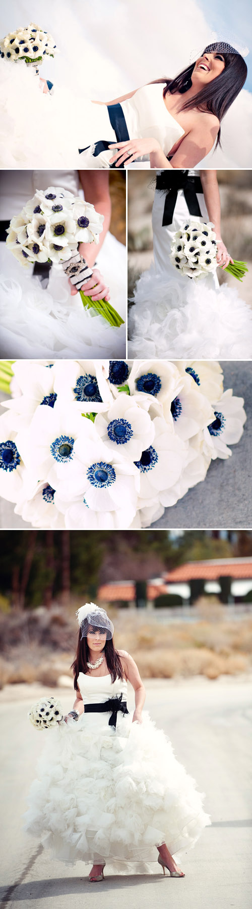 modern anemone bridal bouquet by Bella Signature Design, photos by Latasha Haynes Photography, Holly Clarke Photography, tPoz Photography and Poly Mendes Photography