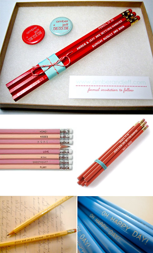 cute save the date pencils