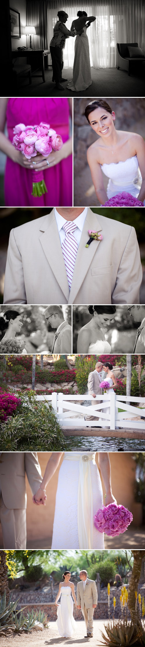 champagne and raspberry color palette, destination real wedding, Scottsdale, Arizona, images by Melissa Jill Photography
