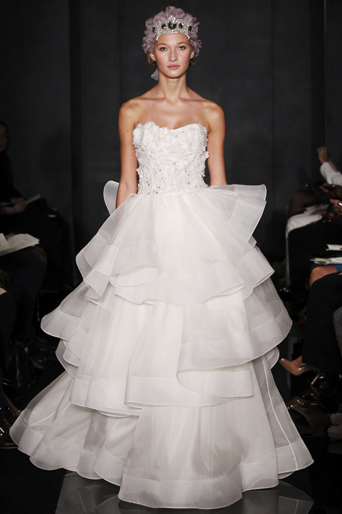 dramatic high fashion wedding dresses from Reem Acra Fall 2012 bridal collection