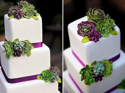 succulent wedding cake design by Erica O'Brien, amazing southern california wedding cakes, images by Charla Blue Photography