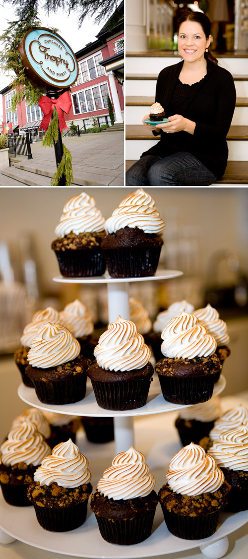 Chocolate Graham Cracker and Toasted Marshmallow Cupcakes from Trophy Cupcakes, photos by Junebug Weddings