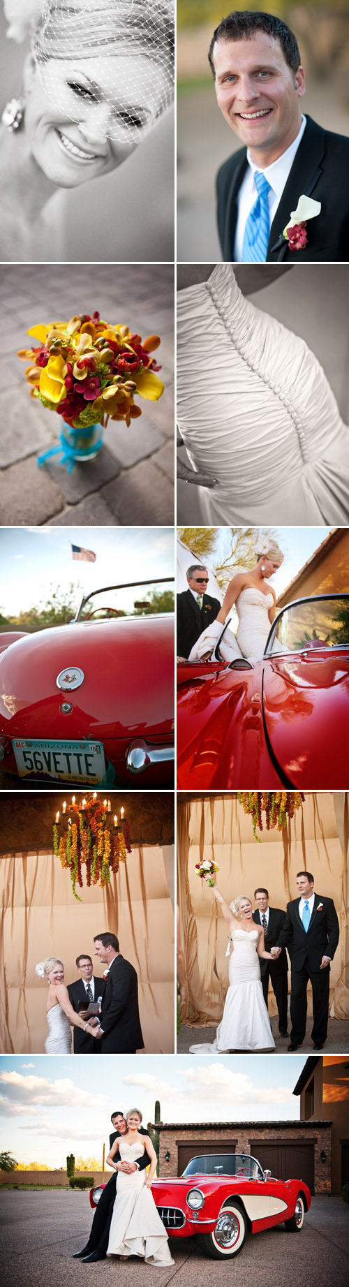 fresh, modern, Arizona real wedding, blue and white color palette, images by Keith Pitts Photography