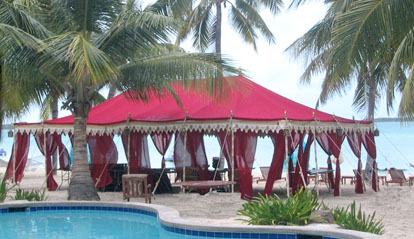 Raj Tents, custom wedding tents for beach weddings