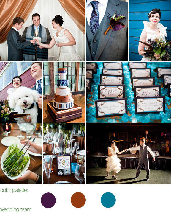 real wedding - seattle, wa - photography by laurel mcconnell - eggplant and copper color palette