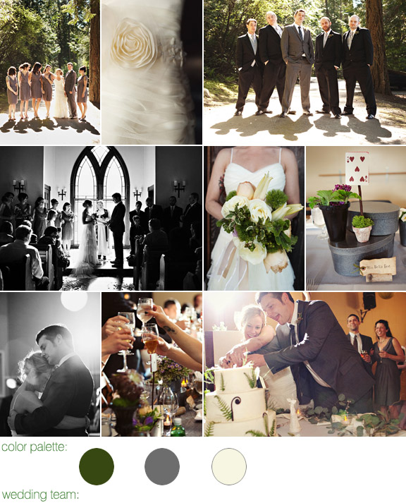 real wedding - orcas island, wa - photography by: jenny j - color palette: grey, green and ivory