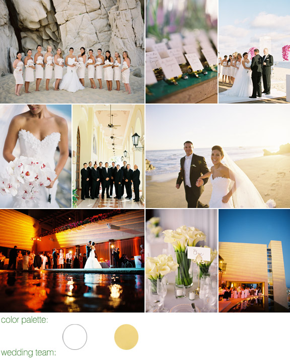 Cabo san luca, mexico - real wedding - photos by: scott andrew studio - color palette: white,and gold