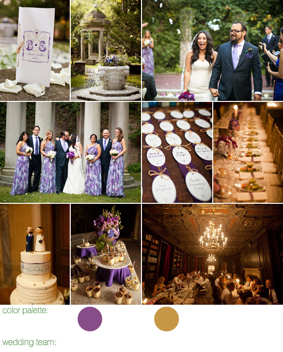 purple and gold fall wedding at Alder Manor, Yonkers NY - photos by Dave Robbins Photography