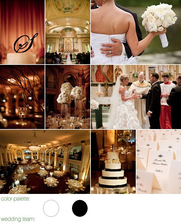 real wedding - maloman photographers - philadelphia, pa - color palette: white and black - ballroom at the ben