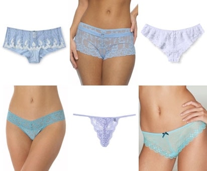 Something Blue Panty Set 4pc, Bride Wedding Lingerie