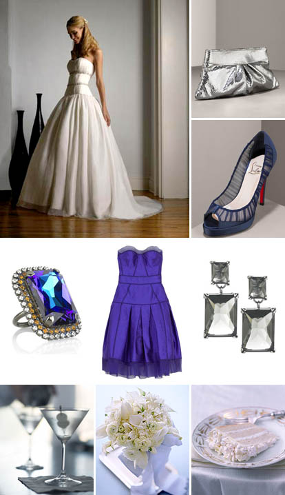 Royal blue and outlet silver wedding gowns