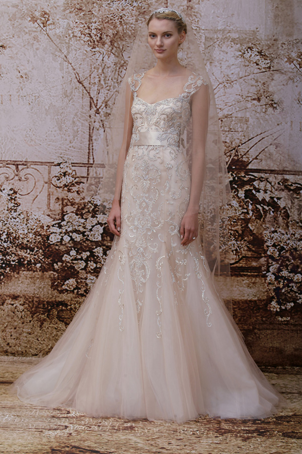 Wedding Dress Trends Blush Peach and Pink Wedding Dresses from Fall 2014 Bridal Market Junebug Weddings