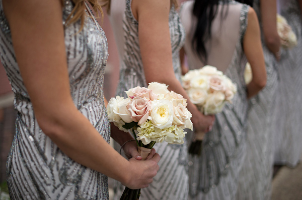 glamorous bridal party style, photo by Kristen Weaver Photography | via junebugweddings.com
