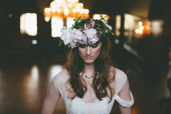 victorian flower crown wedding inspiration