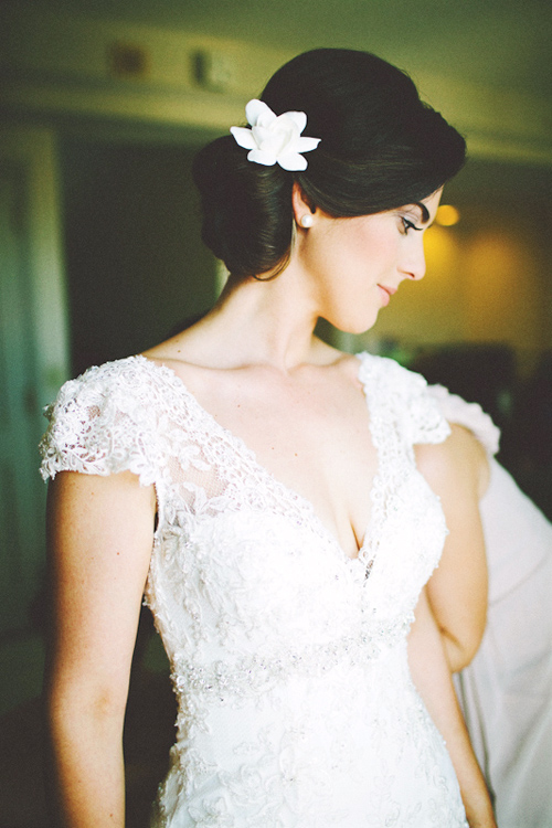 bridal fashion inspiration lace dress by Allure Couture, photo by Tina Bass Photography | via junebugweddings.com