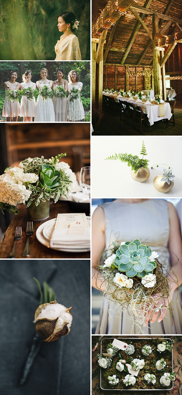 green, gold, and ivory wedding inspiration