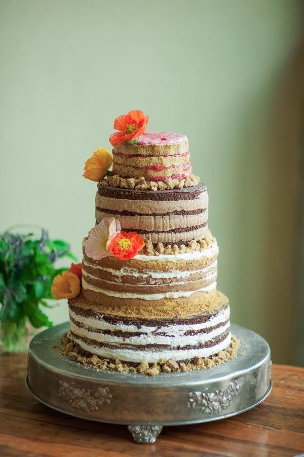 rustic naked cakes