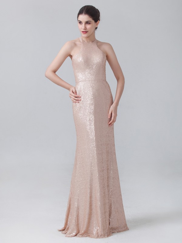 For Her and For Him sequin bridesmaid dress