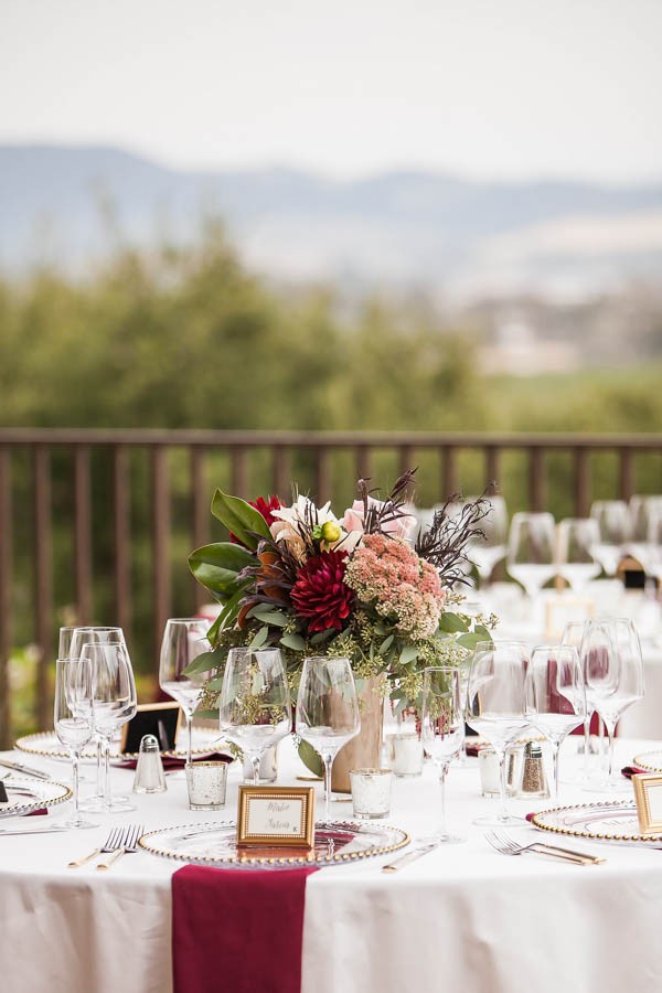 Champagne and Burgundy Wine Country Wedding at Gloria