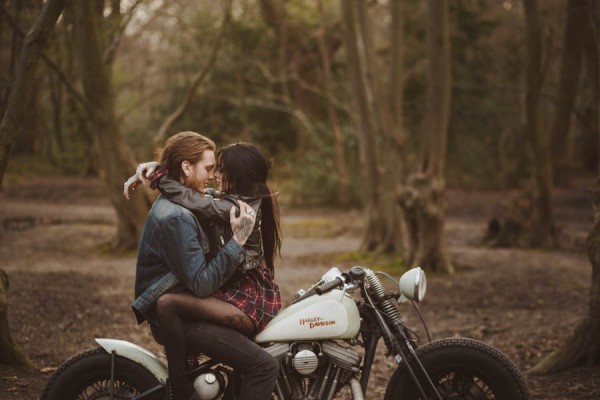 Sexy-Harley-Davidson-Engagement-Photos-Ruislip-Woods-10