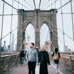 Striking Brooklyn Bridge Engagement Session