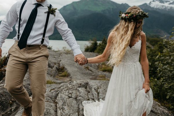 Magical Mendenhall Glacier Wedding with Waterfalls and Wildflowers Joel Allegretto-35