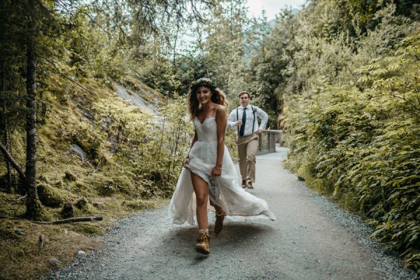 Magical Mendenhall Glacier Wedding with Waterfalls and Wildflowers Joel Allegretto-36