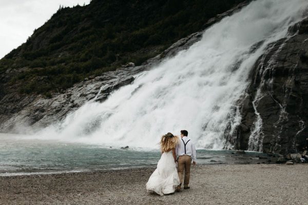 Magical Mendenhall Glacier Wedding with Waterfalls and Wildflowers Joel Allegretto-37