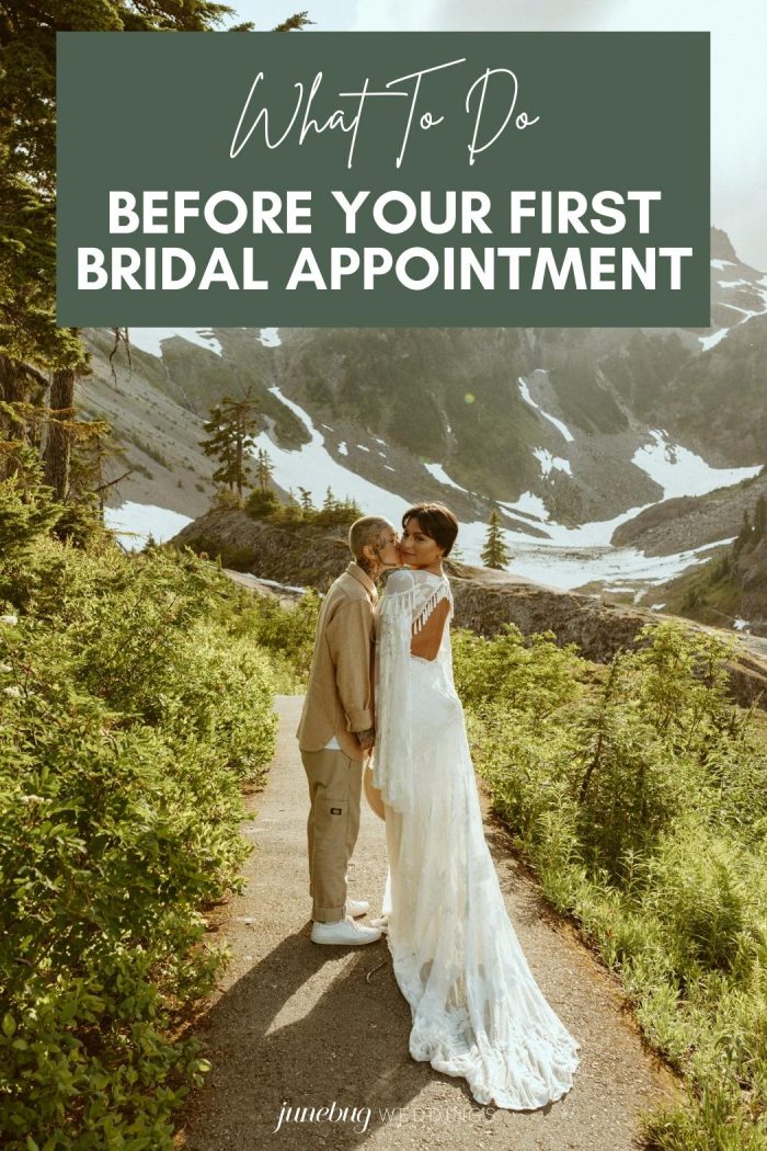 bridal appointment graphic with couple in nature
