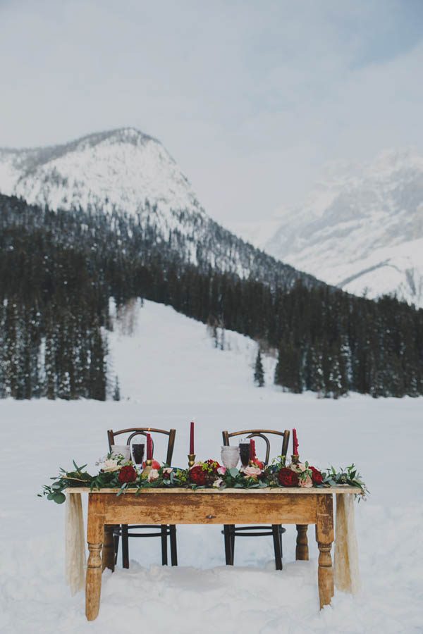 winter reception sweetheart table inspiration