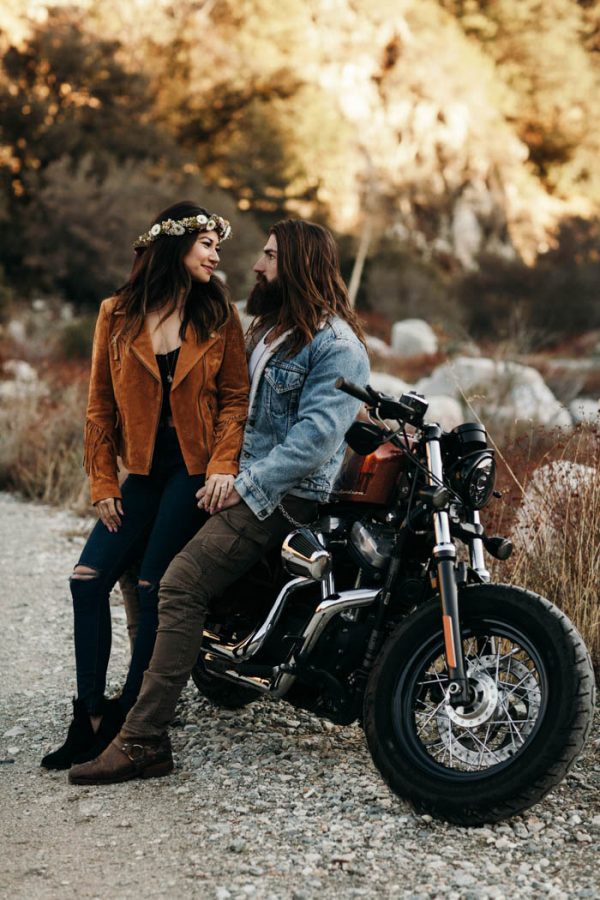 ’70s Inspired Motorcycle Anniversary Session at Mount Baldy