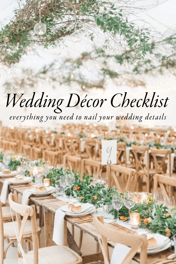 Use This Wedding Decor Checklist To Help You Nail Every Detail