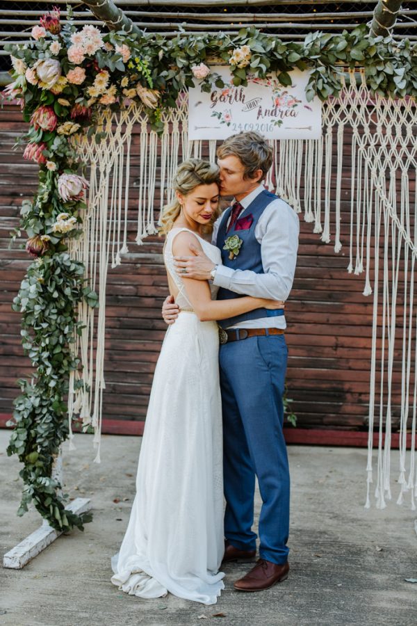 This Boho Wedding at The Cowshed Wowed with a Touch of Rock 'N' Roll |  Junebug Weddings