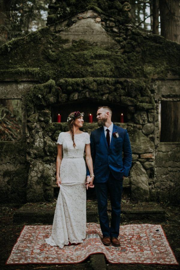 Candlelit Columbia Gorge Elopement at the Skamania Old Stone House