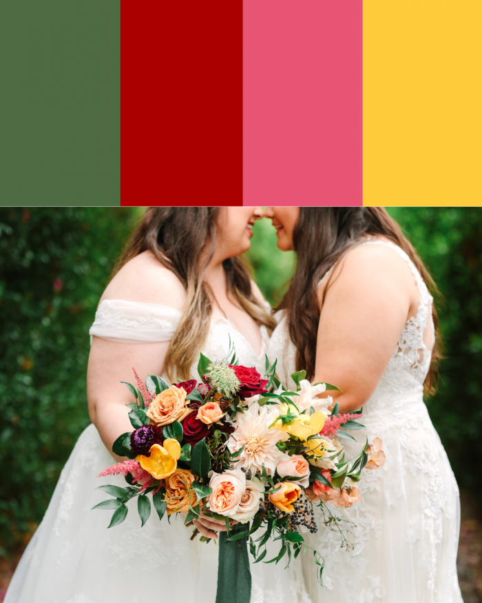 bright summery floral color palettes graphic