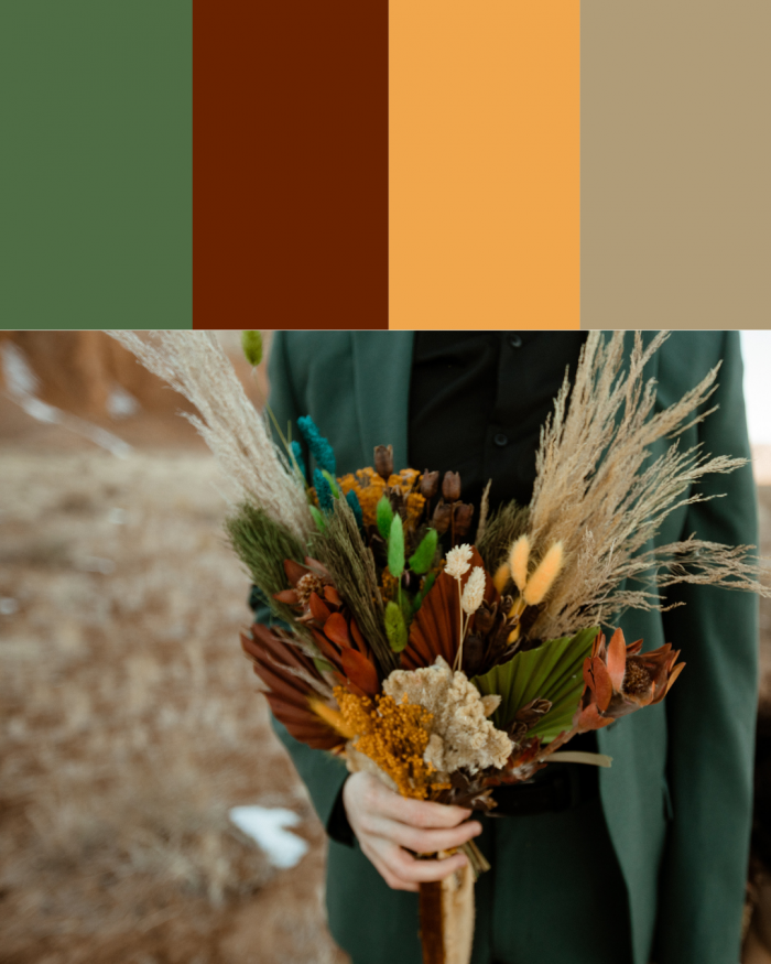 fall inspired floral color palettes graphic