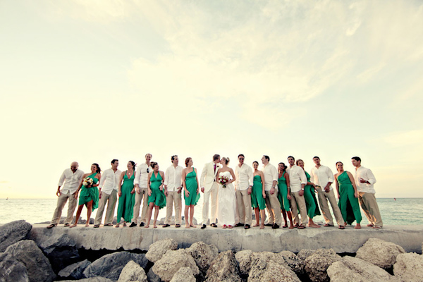 casual beach wedding bridal party 