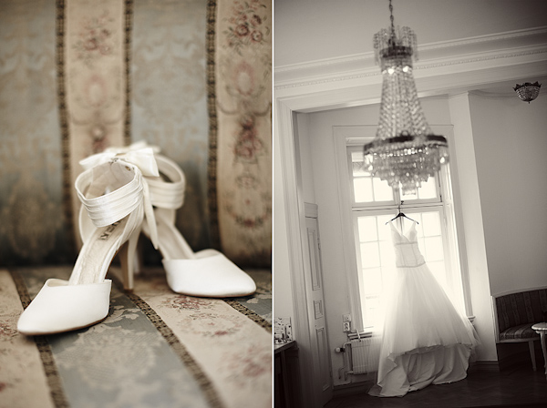 bride's ball gown and shoes - wedding photo by top Swedish wedding photographers Dayfotografi