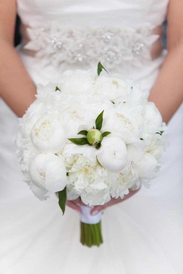 Wedding Photo by Miller and Miller Photography of white bridal bouquet.