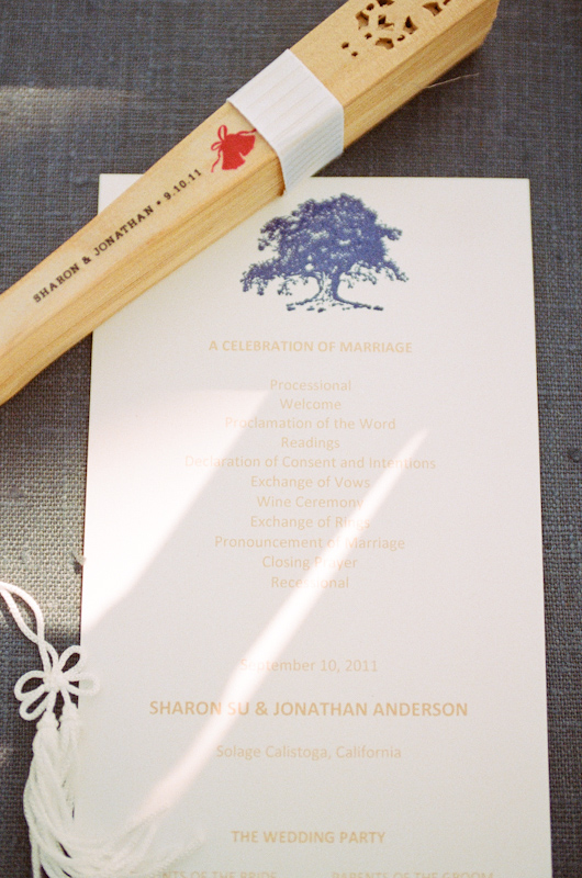 Elegant wedding program for Napa Valley wedding - Photo by Sylvie Gil Photography