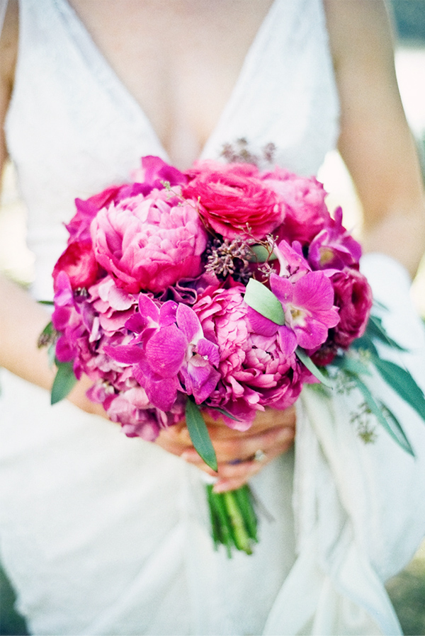 bright lavender bouquet held in front of bride -photo by North Carolina ...