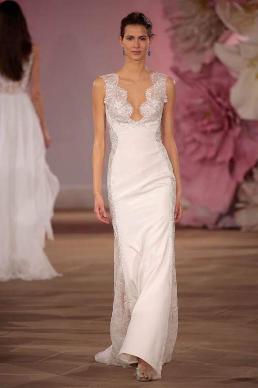 Ines Di Santo - Spring and Summer 2017 Couture Bridal Collection - SULTRY

Sleeveless sheath gown with scalloped V neckline and dramatic embellished cut-outs at side.