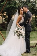 Sophisticated Black and White Vancouver Backyard Wedding