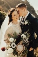 Vintage-Inspired Cannon Beach Wedding with Evergreen Details