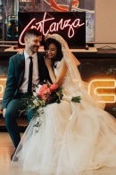 This Colorful Mid-Century Museum of Neon Art Wedding is Our New Obsession