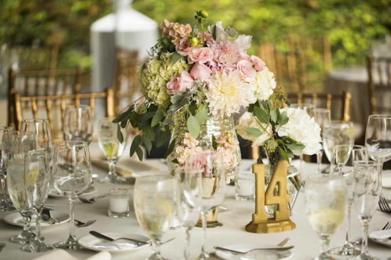 blush and gold wedding in California, photo by D. Park Photography