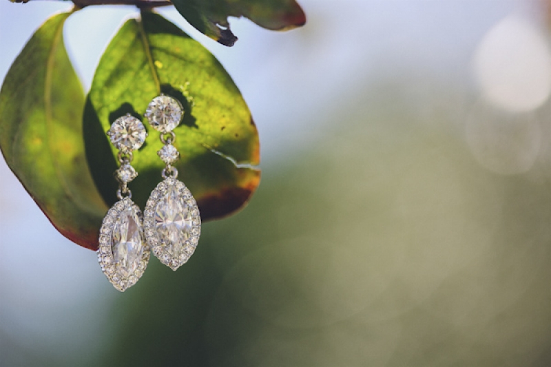 diamond teardrop earrings, photo by Christina Carroll Photography