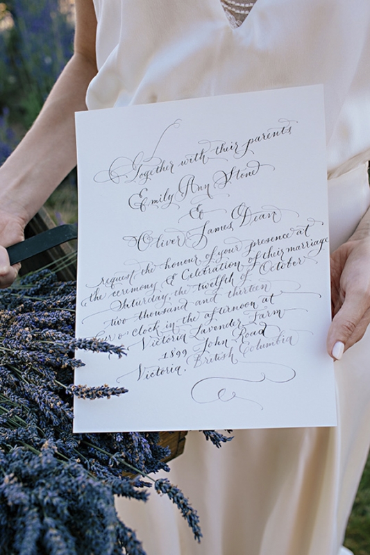 calligraphed wedding invitation, photo by Jennifer Ballard Photography