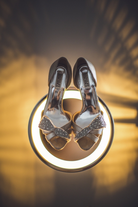 silver Badgley Mischka shoes, photo by Jeff Newsom